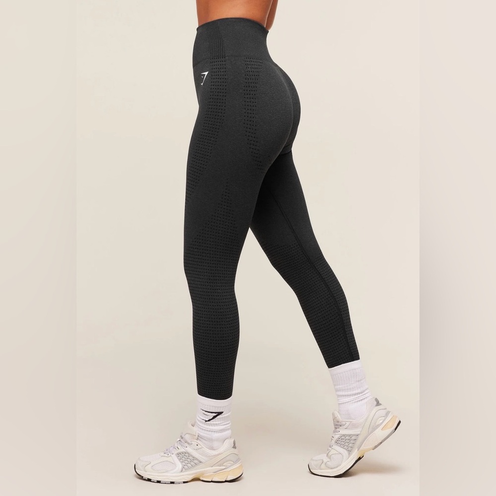 GYMSHARK Women’s Vital Seamless 2.0 Black Leggings Gym Lift Workout SMALL